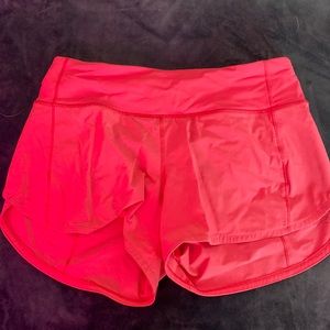Sonic Pink Speed Up Mid-Rise Lined Short 4" Size 6